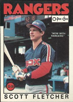 1986 O-Pee-Chee Baseball Cards 187     Scott Fletcher#{Now with Rangers
